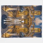 Borzoi Holiday Fleece Deken (Voorkant (Horizontaal))