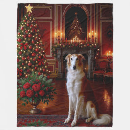 Borzoi Holiday  Fleece Deken