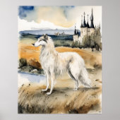 Borzoi - Hond Art Print (Voorkant)