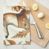 Borzoi hondenillustratie Theedoek (Quarter Fold)