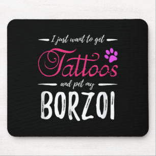 Borzoi Hondenliefhebber Tattoo Funny Dog Mom Gift  Muismat