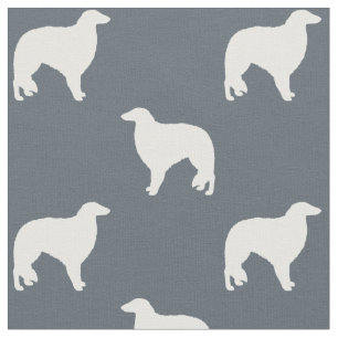 Borzoi Hondenras Silhouetten Patroon Stof