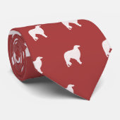 Borzoi Hondenras Silhouetten Patroon Stropdas (Opgerold)