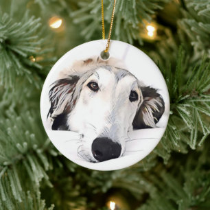 Borzoi Kerst Ornament