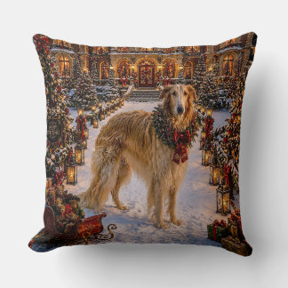 Borzoi Kerst Worpkussen Kussen