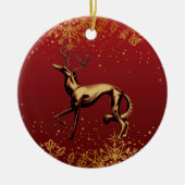 Borzoi Kerstversiering Keramisch Ornament (Voorkant)