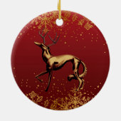 Borzoi Kerstversiering Keramisch Ornament (Achterkant)