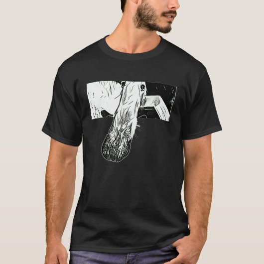 BORZOI MEME LONG NOSE DOG T-SHIRT (Voorkant)