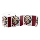 Borzoi Merry Kerstmis Grosgrain Lint (Spoel)