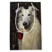 Borzoi Nieuwjaar Medium Cadeauzakje (Voorkant)