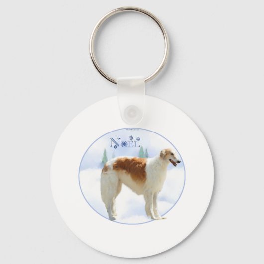Borzoi Noel Sleutelhanger (Voorkant)