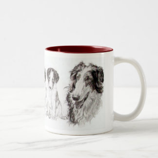 Borzoi opgroeien tweekleurige koffiemok