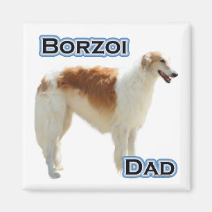 Borzoi Papa 4 - Magnet