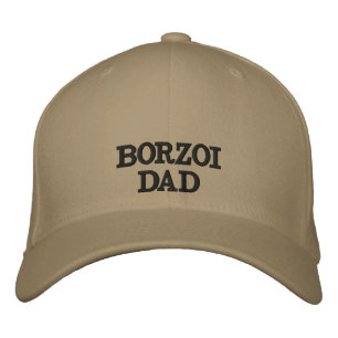 Borzoi Papa Geborduurde Hoed Pet