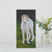 Borzoi Puppy Dog Art Hartelijk dank Bedankkaart (Staand voorkant)