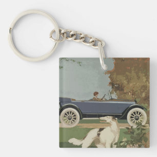 Borzoi Reizen Acryl Sleutelhanger