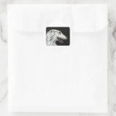 borzoi ronde sticker (Tas)
