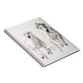 Borzoi Running russe Wolfhound Dog Carnet d'art (Côté Droit)
