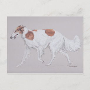 Borzoi Russia Wolfhound Canine Dog Art Briefkaart