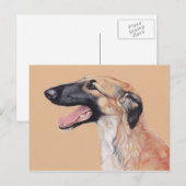 Borzoi Russian Wolfhound Dog Art Briefkaart (Voorkant / Achterkant)