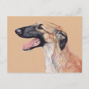 Borzoi Russian Wolfhound Dog Art Briefkaart