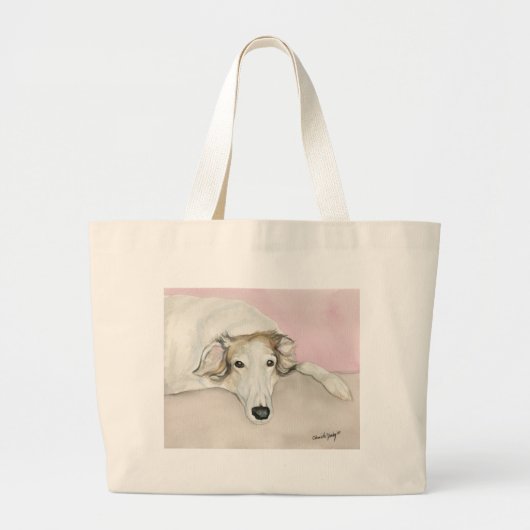 Borzoi Russian Wolfhound Dog Art Canvas Canvas tas (Voorkant)