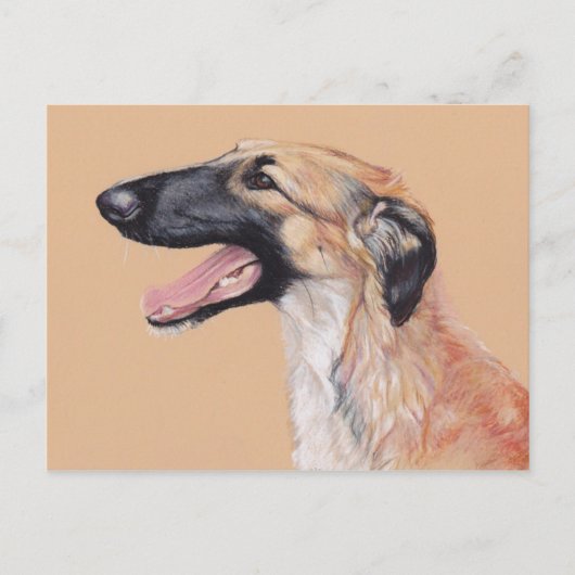Borzoi Russian Wolfhound Dog Art carte postale (Devant)