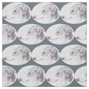 Borzoi Russian Wolfhound Dog Art Fabric Stof