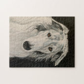Borzoi Russian Wolfhound Portrait Dog Art Puzzle (Horizontal)