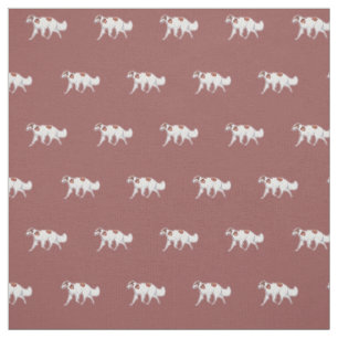 Borzoi Russian Wolfhound Trotting Dog Art Fabric Stof