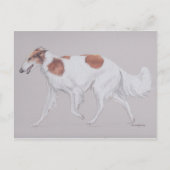Borzoi Russie Wolfhound Canine Art carte postale (Devant)