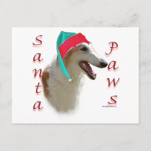 Borzoi Santa Paws Feestdagenkaart