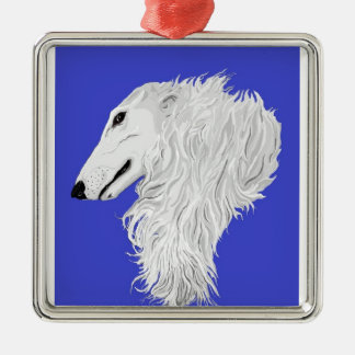 Borzoi-sierplant Metalen Ornament