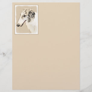 Borzoi (Silver Brindle) Schilderende oorspronkelij