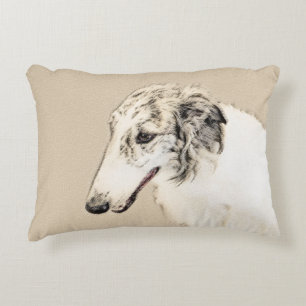 Borzoi (Silver Brindle) Schilderende oorspronkelij Accent Kussen