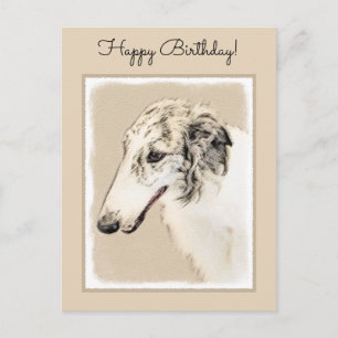Borzoi (Silver Brindle) Schilderende oorspronkelij Briefkaart