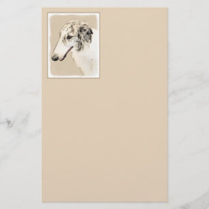 Borzoi (Silver Brindle) Schilderende oorspronkelij Briefpapier