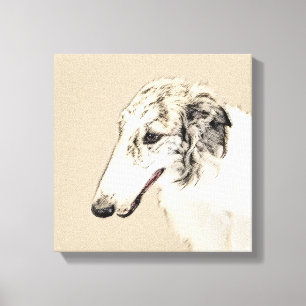 Borzoi (Silver Brindle) Schilderende oorspronkelij Canvas Afdruk