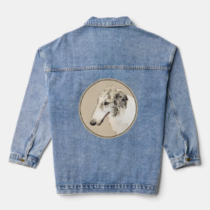 Borzoi (Silver Brindle) Schilderende oorspronkelij Denim Jacket