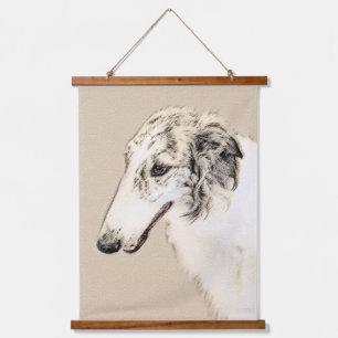 Borzoi (Silver Brindle) Schilderende oorspronkelij Hangend Wandkleed