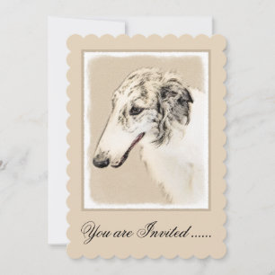 Borzoi (Silver Brindle) Schilderende oorspronkelij Kaart