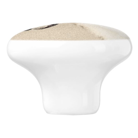 Borzoi (Silver Brindle) Schilderende oorspronkelij Keramische Knop (Zijkant)