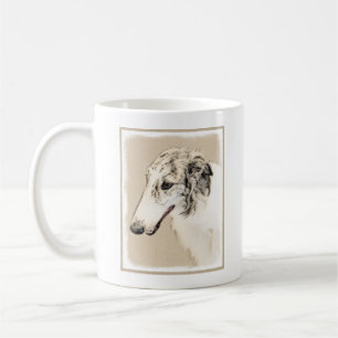 Borzoi (Silver Brindle) Schilderende oorspronkelij Koffiemok