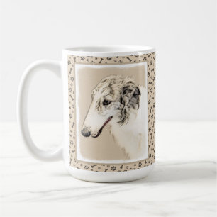 Borzoi (Silver Brindle) Schilderende oorspronkelij Koffiemok