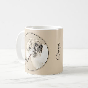 Borzoi (Silver Brindle) Schilderende oorspronkelij Koffiemok