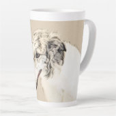 Borzoi (Silver Brindle) Schilderende oorspronkelij Latte Mok (Rechterhoek)