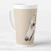 Borzoi (Silver Brindle) Schilderende oorspronkelij Latte Mok (Linkerhoek)
