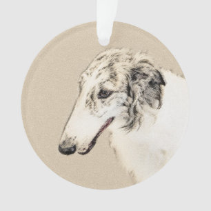 Borzoi (Silver Brindle) Schilderende oorspronkelij Ornament