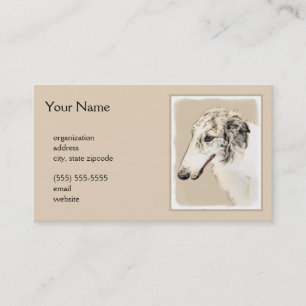 Borzoi (Silver Brindle) Schilderende oorspronkelij Visitekaartje