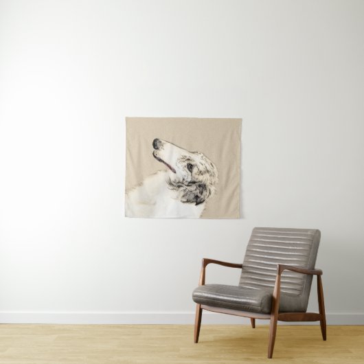 Borzoi (Silver Brindle) Schilderende oorspronkelij Wandkleed (In Situ (horizontaal))